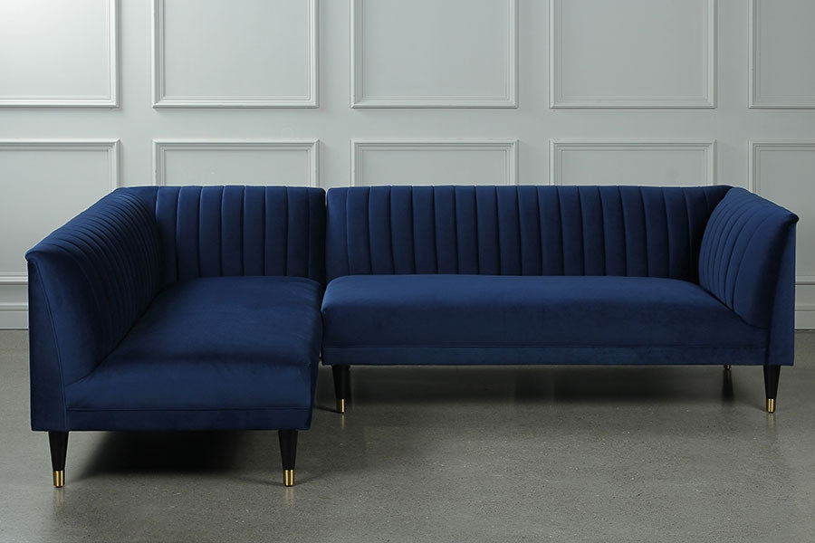 Baxter  Left Hand Corner Sofa – Navy Blue