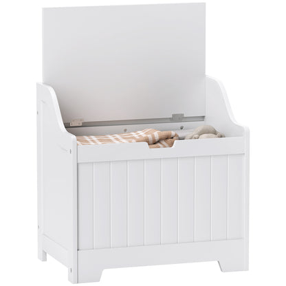 Storage Trunk with Safety Hinge for Living Room, 56.4cm, White