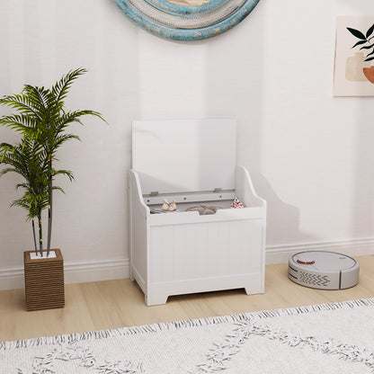 Storage Trunk with Safety Hinge for Living Room, 56.4cm, White