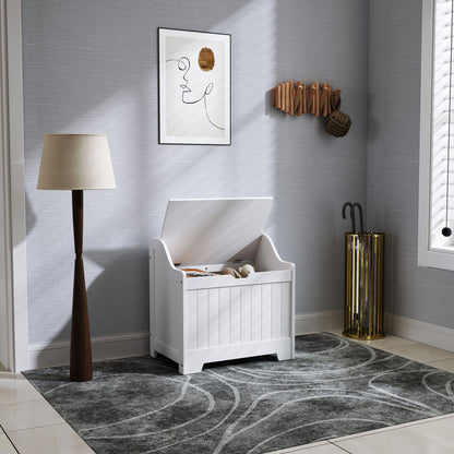 Storage Trunk with Safety Hinge for Living Room, 56.4cm, White