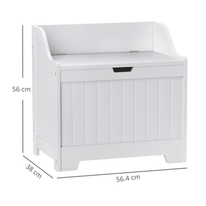 Storage Trunk with Safety Hinge for Living Room, 56.4cm, White