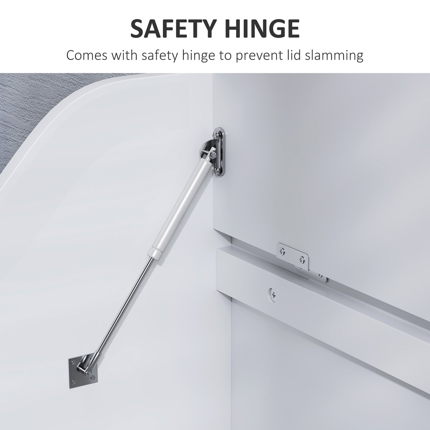 Storage Trunk with Safety Hinge for Living Room, 56.4cm, White