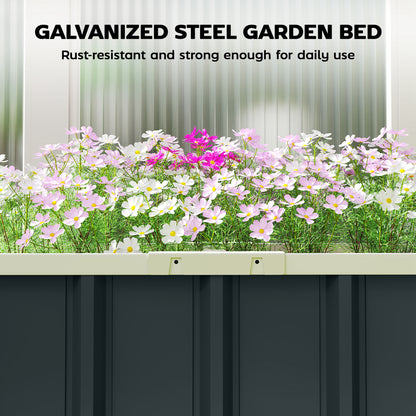 Galvanised Raised Garden Bed with Gloves, Dark Grey