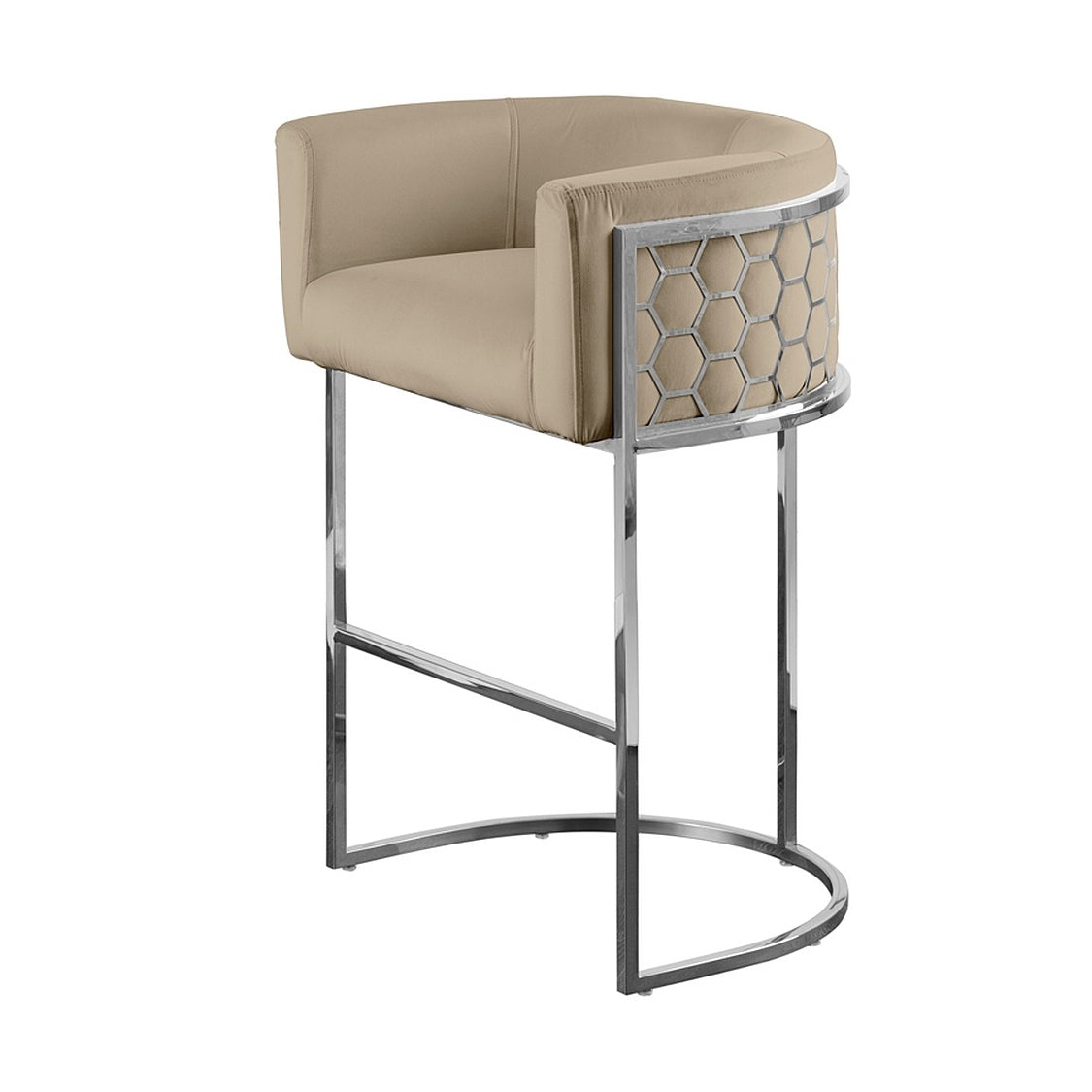 Alveare Counter Stool Silver - Taupe