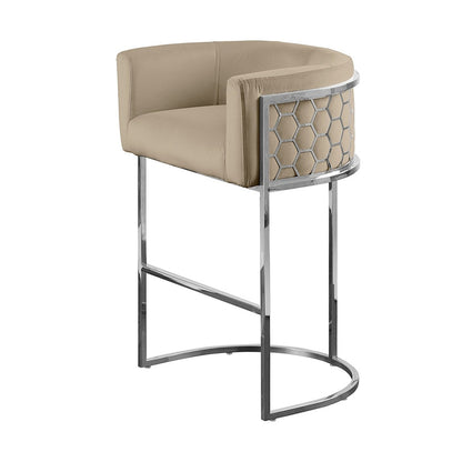 Alveare Counter Stool Silver - Taupe