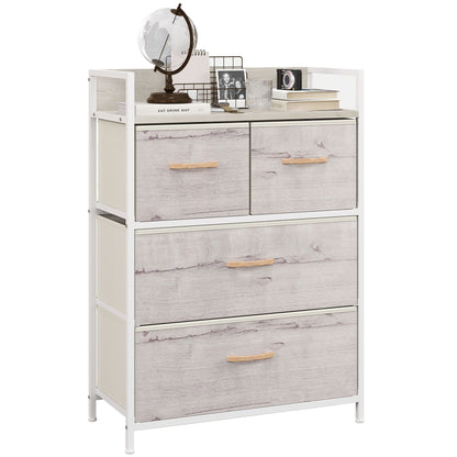 Bedroom Chest of Drawers 4 Drawer Dresser w/ Shelf, Natural