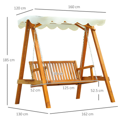 2 Seater Wooden Garden Swing Chair Seat Hammock Bench Furniture Lounger