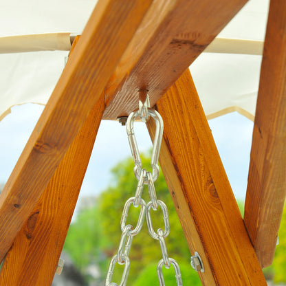 2 Seater Wooden Garden Swing Chair Seat Hammock Bench Furniture Lounger