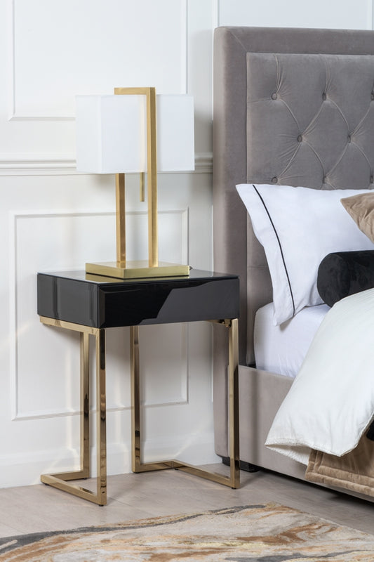 Lorenzo Black Glass Side Table