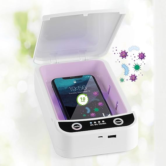 Beldray  AntiBac UV-C Portable Sterilising Box for Phones, Keys, Glasses and More | USB Powered, White, 18 x 10 x 2,2 cm