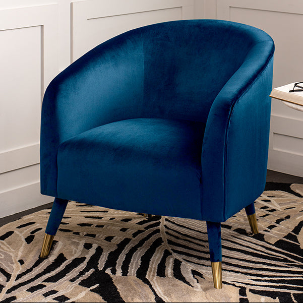 Bellucci Armchair - Navy Blue - Brass Caps