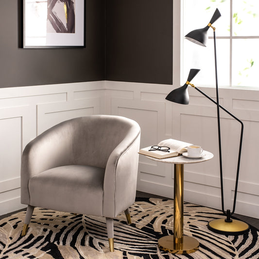 Bellucci Armchair - Dove Grey - Brass Caps