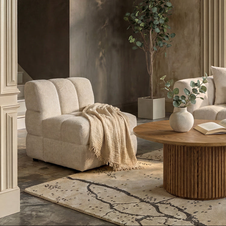 Berlin Lounge Chair - Light Taupe Chenille
