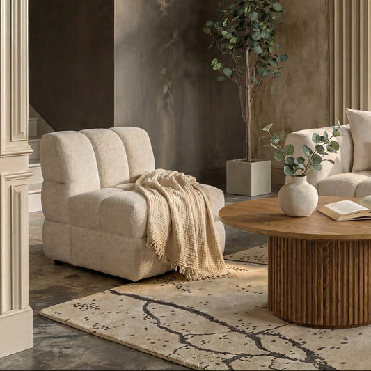 Berlin Lounge Chair - Light Taupe Chenille