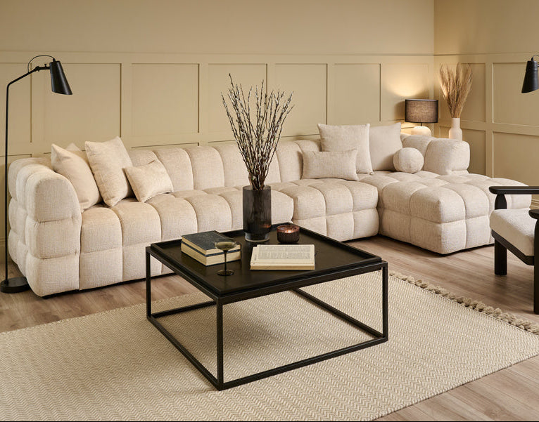 Berlin Extra Large Right-Hand Corner Sofa Light Taupe Chenille