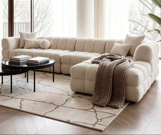 Berlin Extra Large Right-Hand Corner Sofa Light Taupe Chenille