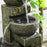Garden Water Feature Waterfall Fountain with 4-Tier Stone Look Bowls, Adjustable Flow, Black and Yellow