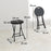 Folding Stool Set of 4, Decorative Garden Stool Set, Charcoal Grey