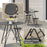 Folding Stool Set of 4, Decorative Garden Stool Set, Charcoal Grey