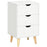 Bedroom Chest of Drawers, 3-Drawer Storage Unit with Wood Legs and Cut-out Handles, White