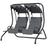 Canopy Swing Chair Modern Garden Swing Seat Outdoor Relax Chairs w/ 2 Separate Chairs, Cushions and Removable Shade Canopy, Grey
