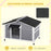 Large Wooden Dog Kennel Elevated Dog Kennels for Outside, w/ Openable Top, Asphalt Roof, Removable Tray, Adjustable Leg, Grey