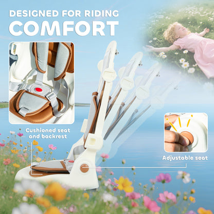 5 in 1 Foldable Kids Trike, Toddler Tricycle for 1-3 Years, Cream White