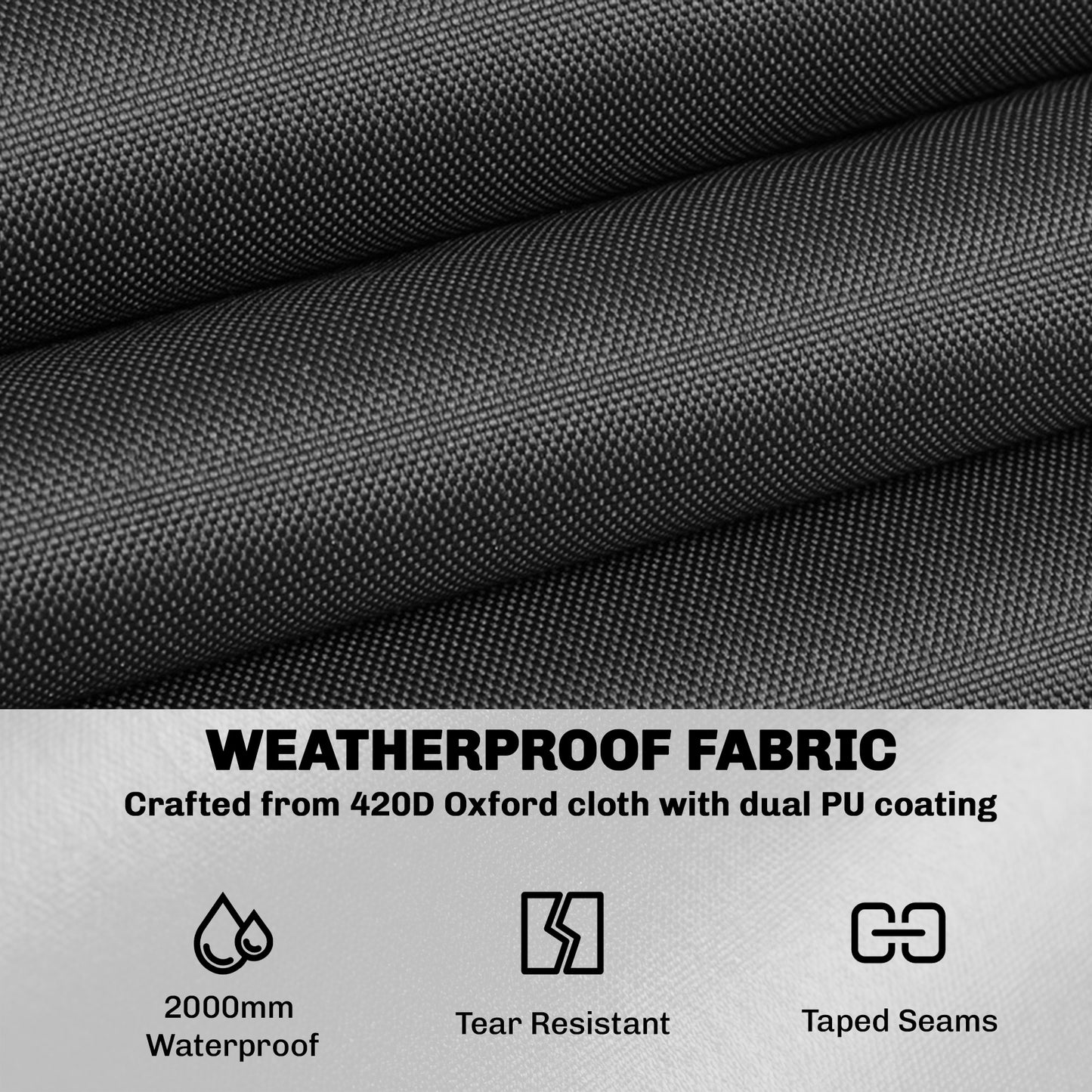 Round Garden Furniture Cover Waterproof Dia.214 x 70 cm, Black