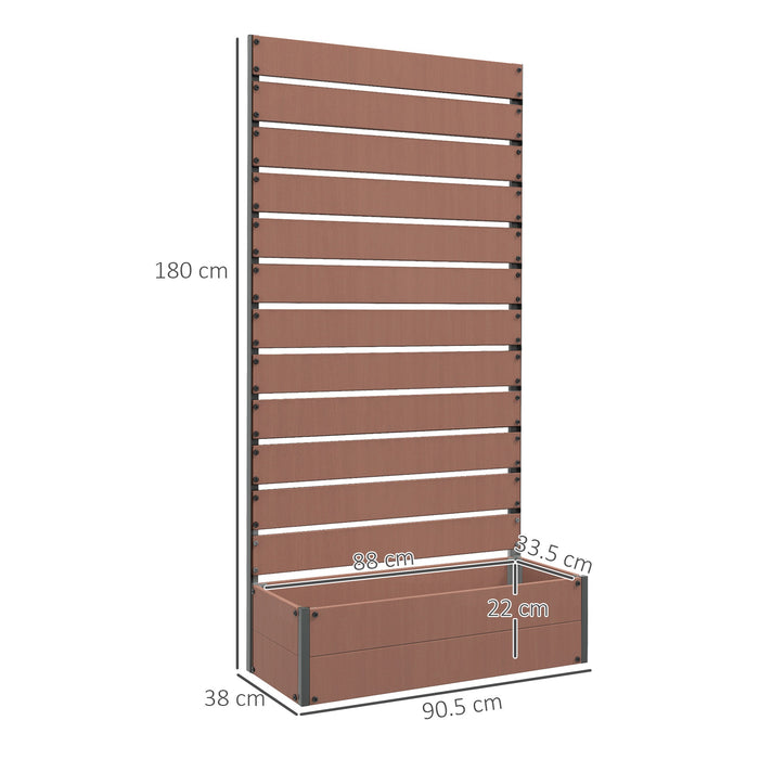 Raised Bed for Garden, Planter with Trellis for Climbing Plants, Vines, Planter Box with Drainage Gap, Light Brown