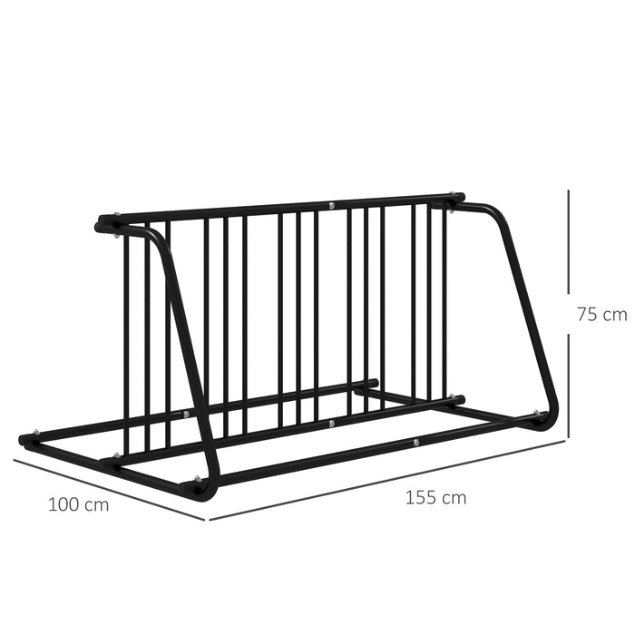 DURHAND Bike Stand 6 Bicycle Storage Rack for Indoor Garages Flat Use