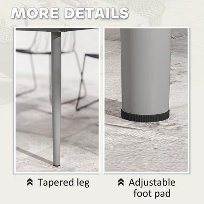 Garden Table with Rust Resistant Metal Frame, Light Grey