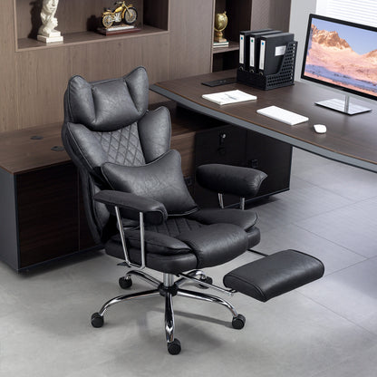 Office Chair, High Back Leathaire Desk Chair for Home, Black