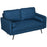 143cm Loveseat Sofa for Bedroom Upholstered 2 Seater Sofa with Back Cushions and Pillows, Blue