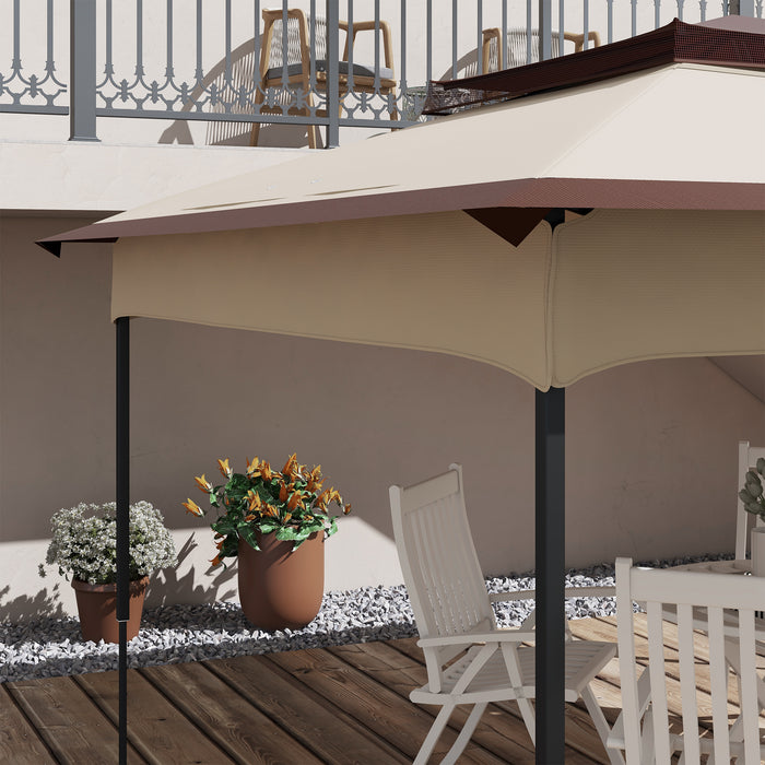 Pop up Gazebo Cover, 2-Tier Gazebo Roof Replacement for 3.25m x 3.25m Frame, 30+ UV Protection, Beige