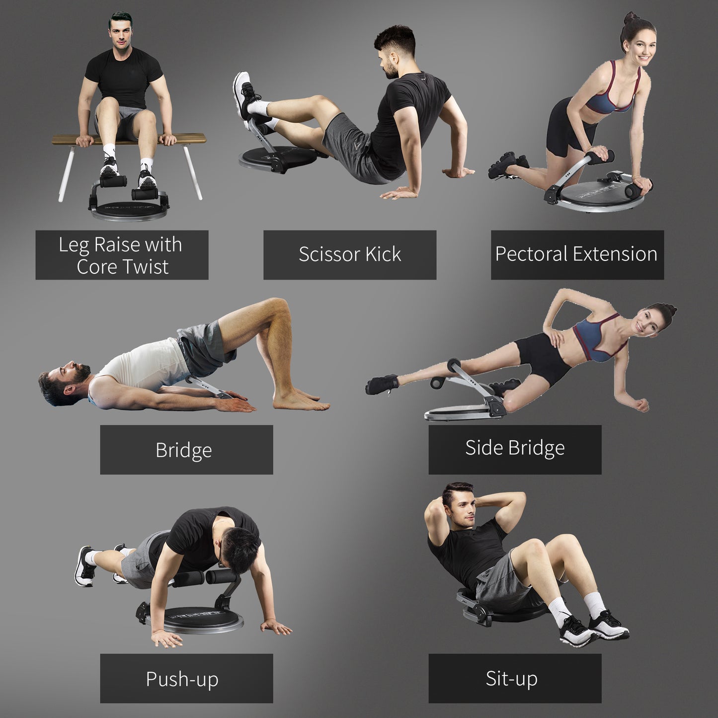 Ab Machine, Abs Trainer, Whole Body Exercise Equipment for Home Gym