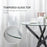 Side Table with Clear Tempered Glass Top, Round Table with Metal Legs, Modern Dining Table Furniture for Dining Room Living Room, Black