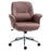 Swivel Chair,Microfibre Office Computer Desk Chair, Mid Back, W/ Home Study, Bedroom, Red