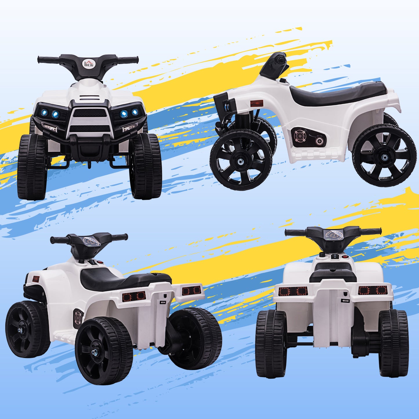 6 V Kids Ride on Cars Electric ATV for 18-36 months Toddlers White+Black