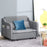 2 Seater Sofa Bed, Pull Out Sofa Bed with Pillows and Side Pockets, Convertible Sleeper Couch for Living Room, Grey