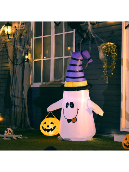 1.2m Witch Ghost Halloween Inflatable Decoration Lights Fan Outdoor Fun