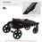 Pet Stroller with Universal Front Wheels, Shock Absorber, One Click Foldable Dog Cat Carriage with Brakes, Storage Bags, Mesh Window Red