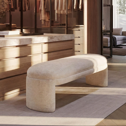 Bolo Bench – Light Taupe Chenille