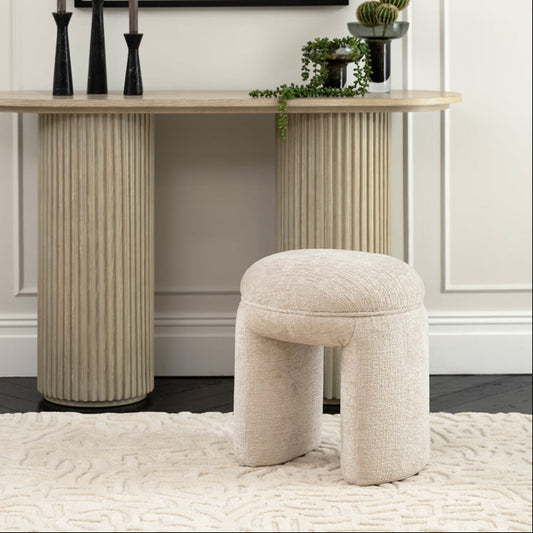 Bolo Stool Ivory Chenille