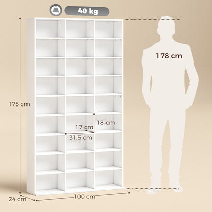 835 CD/500 DVD Storage Unit, Blu-ray Media Storage Shelf, White