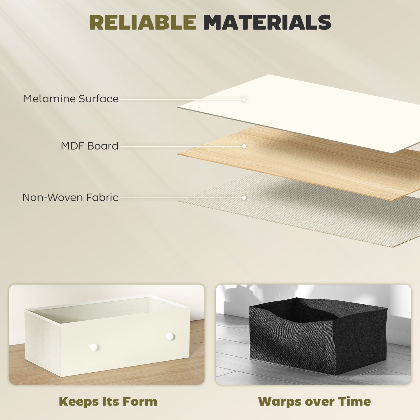 Chest of Drawers, 4 Drawer Dresser for Bedroom, White and Grey