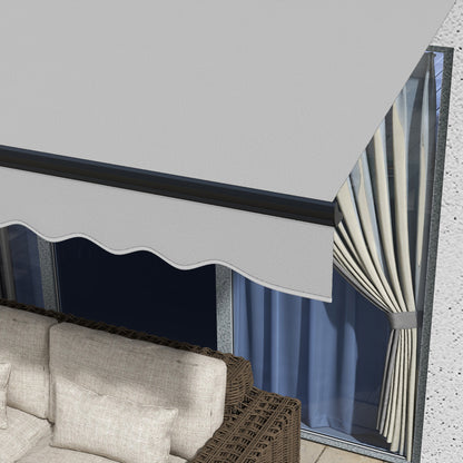 3.5 x 2.5m Aluminium Frame Electric Awning, Retractable Awning Sun Canopies for Patio Door Window, Grey