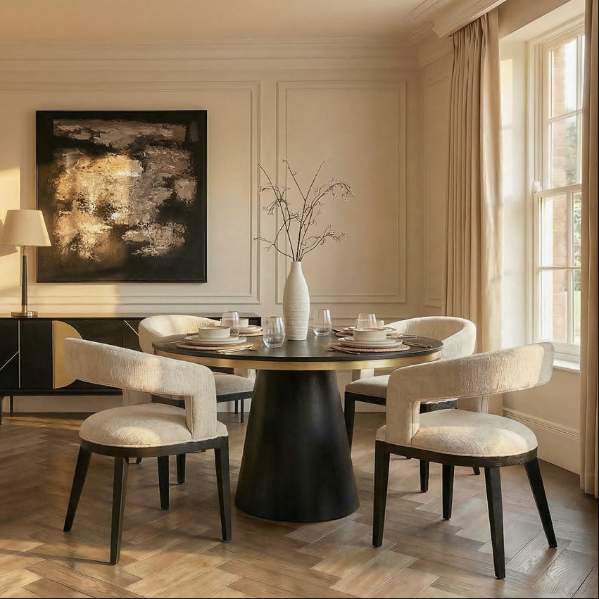 Brewster 4-6  Seat Black Dining Table