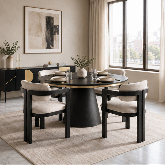 Brewster 4-6  Seat Black Dining Table