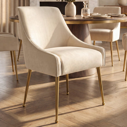 Mason Dining Chair Chalk - Brushed Gold Legs