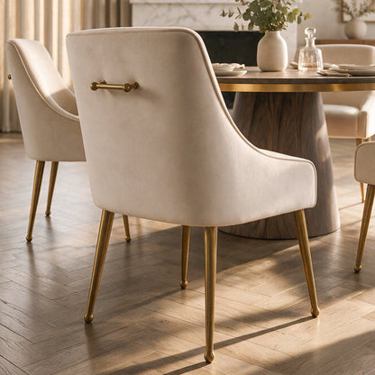 Mason Dining Chair Chalk - Brushed Gold Legs